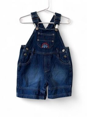 18M Boy Vintage Overall Shorts 100% Cotton Baby Dungarees Kid Connection EUC